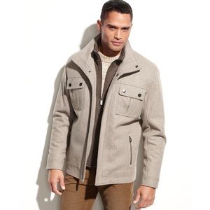 Michael Kors Alhambra Wool-Blend Knit Bib Coat